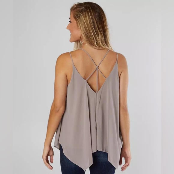 Daytrip Mauve Strappy Layered Tank Top Size: L - Picture 2 of 6